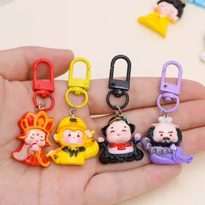Porte-clés en résine dessin animé Voyage en Occident accessoires DIY mignons figurines.