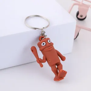 Abstrakte grappige houten man figuur sleutelhanger schattige tas hanger accessoire