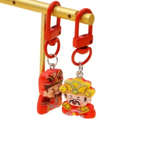 Chinese New Year God of Wealth resin keychain and DIY phone case accessory charm pendant.