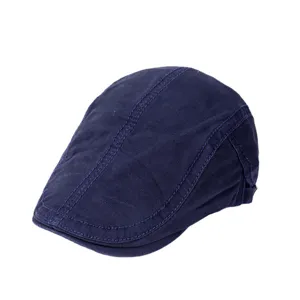 Gorra plana de hombre de algodon color solido casual boina sombrero de sol elegante