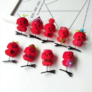 Enfants mignon chiot rouge en peluche pinces à cheveux épingles à cheveux accessoires mignons