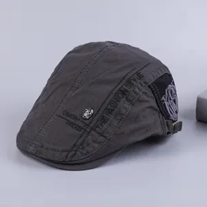 Men's Cotton Flat Cap Vintage Ivy Hat British Style Casual Newsboy Driving Beret Hat