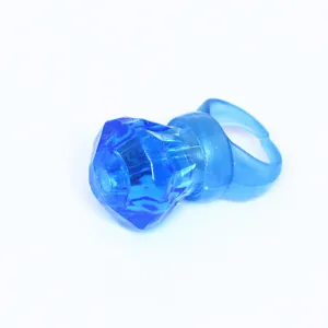 LED blinkender Diamant Ring Spielzeug für Kinder blaues Plastik Leuchtring Party Geschenk