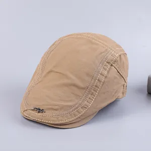Classic cotton flat cap for men, vintage ivy newsboy hat, casual stylish beret.