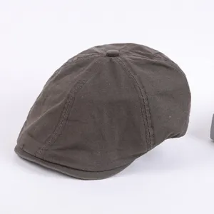 Men's cotton ivy flat cap casual retro duckbill beret solid color spring autumn hat