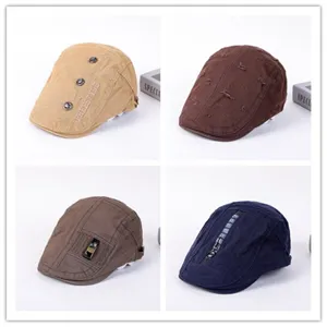 Unisex Vintage Cotton Flat Cap Newsboy Hat Adjustable Casual Streetwear Beret Hat For Men And Women Fashion