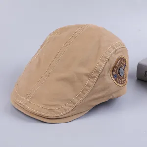 Men's Cotton Newsboy Flat Cap British Vintage Casual Fashion Beret Hat