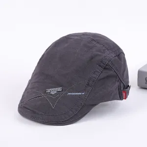 Men's cotton flat cap casual newsboy hat retro beret stylish duckbill cap for autumn spring