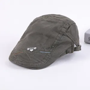Men's Cotton Flat Cap Vintage Ivy Hat Casual Retro Beret Spring Autumn Wear