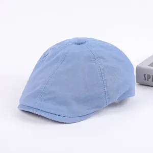 Light blue men cotton ivy cap casual stylish spring autumn flat hat retro beret daily wear