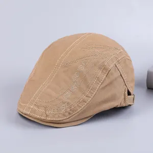 Men's casual cotton flat cap retro ivy beret stylish duckbill hat spring autumn wear