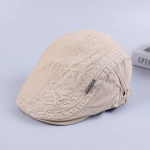 Men's cotton flat cap vintage ivy hat casual breathable beret painter hat stylish headwear