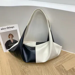 Damen Große Kapazität PU Leder Tragetasche Minimalistisch Casual Umhängetasche Weiche Hobo Tasche Handtasche Für Damen