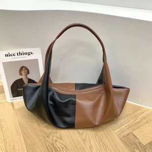 Minimalistische Shopper Umhängetasche aus Leder, große Kapazität, lässiger Alltagsstil.