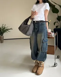 Grey quilted tote bag oversized puffy shoulder bag casual lightweight underarm hobo bag