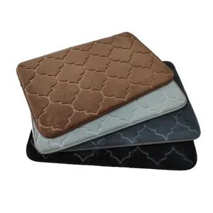 Memory Foam Bath Mat Non-Slip Absorbent Floor Mat Geometric Lantern Embossed Soft Carpet For Bathroom Kitchen