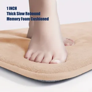 1 inch thick slow rebound memory foam bathroom bath mat non slip absorbent floor mat detail