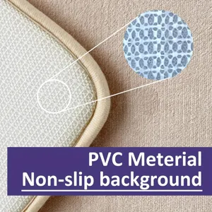 Detailed close-up view of the anti-slip PVC backing mesh structure for secure bathroom mat grip.