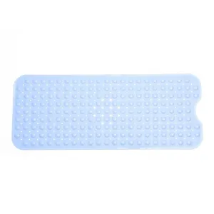 Blaues PVC Badewannen-Antirutschmatte mit Massagepunkten und Saugnäpfen für die Dusche sicher.