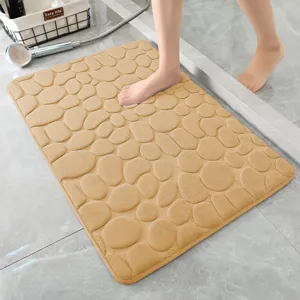 Geprägte Kieselstein Badematte für das Badezimmer, rutschfeste saugfähige Fußmatte für den Eingang.