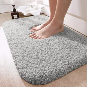 Thickened Polyester Velvet Bathroom Floor Mat Anti-Slip Water Absorbent Carpet Modern Minimalist Door Mat Home Decor