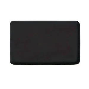 Black memory foam bath mat non-slip absorbent floor carpet for bathroom doorway main image