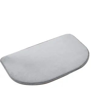 Grey semi-circular bath mat non-slip absorbent door rug for bathroom toilet room entrance