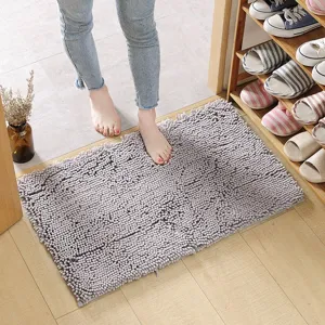 Alfombrilla de Baño de Chenilla Espesada Alfombra Absorbente Antideslizante para Entrada del Hogar Suave y Lavable
