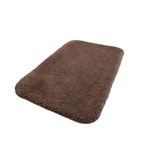 Thickened plush bath mat, soft absorbent non-slip floor carpet for bathroom and home entrance.