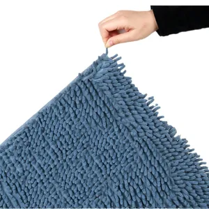 Alfombra de baño de chenilla espesada, alfombrilla antideslizante super absorbente para baño.