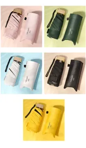 Ultra-light 5-fold mini pocket sun umbrella with UV UPF50+ protection for daily outdoor travel.