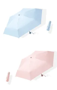 Compact mini folding capsule umbrella with UV protection, lightweight sun and rain umbrella.
