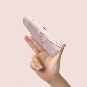 Mini capsule umbrella lightweight five folding portable sun protection UV umbrella pink