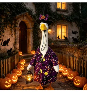 23-inch porch goose Halloween witch costume set, perfect for spooky yard and holiday outdoor decor.