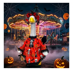 Set costume per oca da veranda di Halloween con vestito da zucca scheletro per festa.