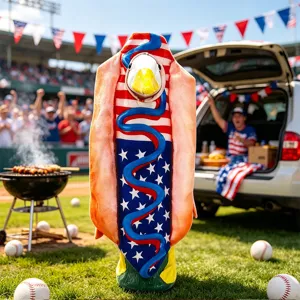 Costume de hot-dog d'oie de porche de 23 pouces pour décoration de fête et affichage.