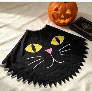 Halloween Black Cat Cape Costume Cosplay Cloak Party Dress Up Accessory Detail View
