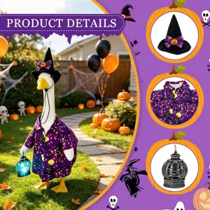 23 inch porch goose halloween witch costume set outdoor yard festive decoration prop