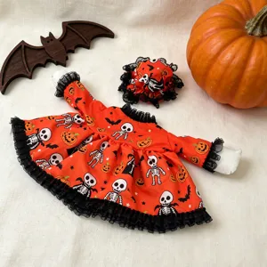Halloween set costume da oca da portico da 23 pollici con vestito teschio e cappello.