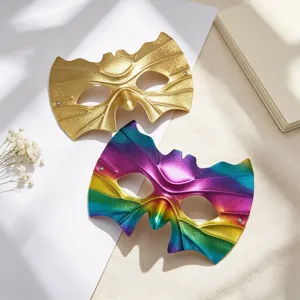 Halloween bat half face mask masquerade party costume eye mask shiny design dress up 1pc