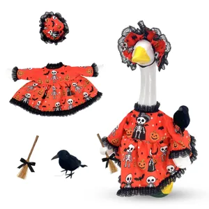 Halloween Set Costume da Oca da Veranda 23 pollici Vestito Zucca Scheletro con Cuffia