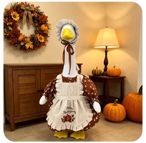 Σετ ρούχων χήνας βεράντας Thanksgiving με κολοκύθα φόρεμα λουλουδιών για διακόσμηση 23 ιντσών