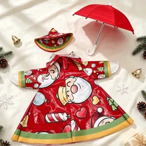 Christmas lawn goose outfit with red cloak hat and umbrella set for holiday decor