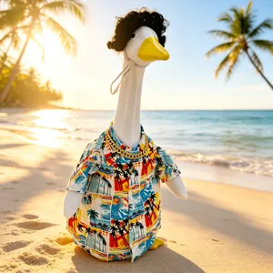 Detailansicht Hawaii Strand Gans Kleidung 23 Zoll Outdoor Hof Rasen Gans Outfit Set.