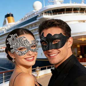 Exquisites Paar Masken Set für Karneval Halloween Party Verkleidung Halbgesicht.