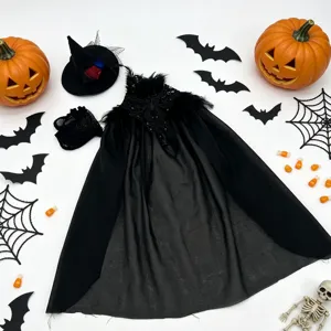 Halloween porch goose costume wizard cape hat outfit set for 23 inch outdoor yard goose statues.