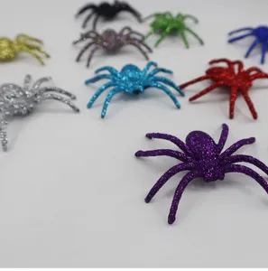 Halloween glitter plastic spin speelgoed, kleurrijke en eng rekwisieten voor feestdecoratie.