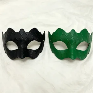 Máscara de Halloween de PVC rombo mascarada fiesta disfraz cosplay misterioso negro verde