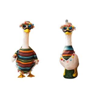 Mexicaans festival gans kostuum decoratie kleurrijke pompon poncho hoed zonnebril schattig
