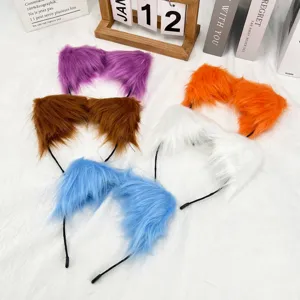Cute plush cat ear headband fluffy animal ears hair hoop anime cosplay party hair accessories